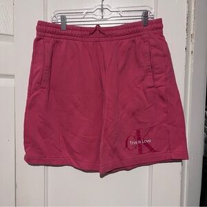 Pink Calvin Klein sweats shorts large in men